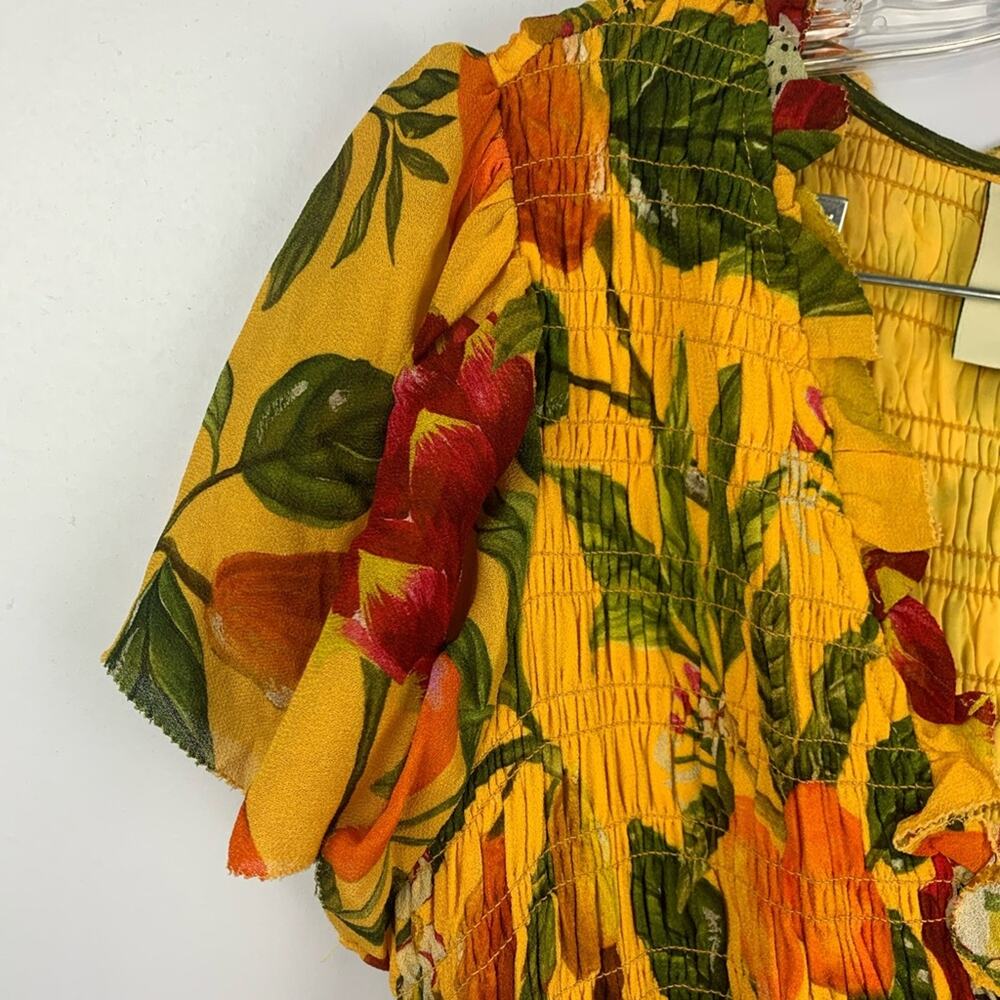Farm Rio size small fruit lovers Yellow Floral Maxi Dress dragon fruit tropical - Picture 9 of 16